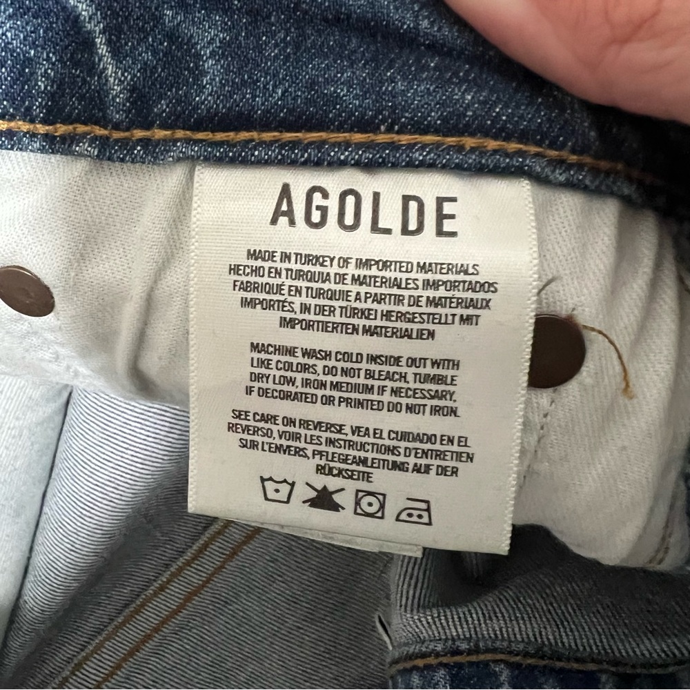 AGOLDE Riley High Rise Straight Crop Jean Transfer Wash - Picture 9 of 11